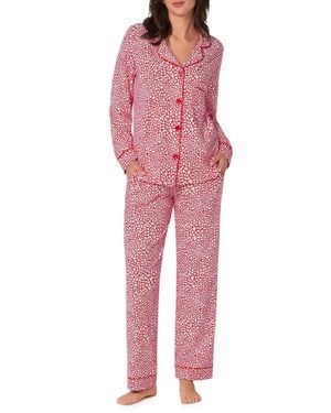 Bedhead PJs Bursting With Love Long Sleeve Pajama Set - Red