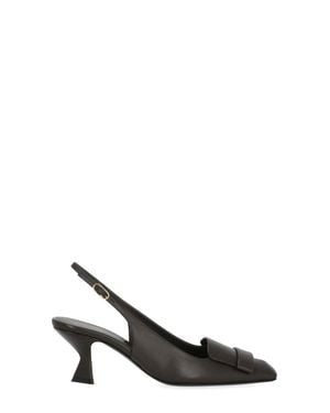 Sergio Rossi Leather Slingback Pumps - Black
