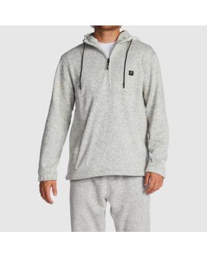 Billabong Boundary Half Zip Fleece Hoodie - Gray