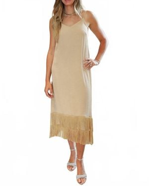 Pietronilla Fringe Hem Dress - Natural