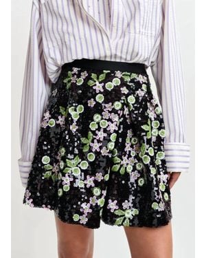 Essentiel Antwerp Sequin Embellishments Tulip Shape Mini Skirt - Black