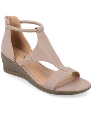 Journee Collection Apos;S Trayle Medium And Wide Width Wedge Sandals - Metallic