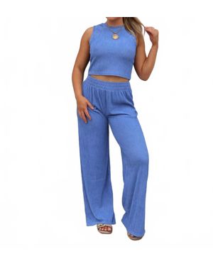 Love Poem Iris Two Piece Pant Set - Blue