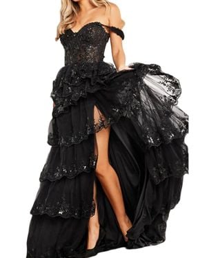 Jovani Off The Shoulder Evening Gown - Black