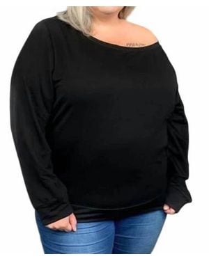 Shirley Stone Slouchy Top - Black
