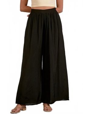 Elan Flowy Wide Leg Pant - Black