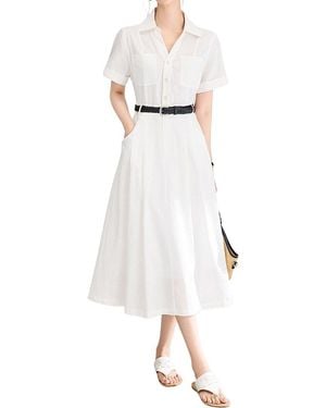 WLZD Linen-Blend Midi Dress - White