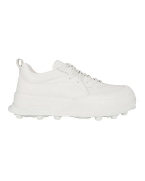 Jil Sander Porcelain Calf Leather Sneakers - White