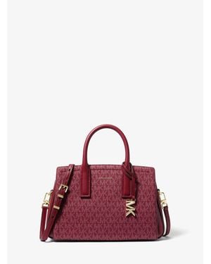 MICHAEL Michael Kors Michael Kors Laila Small Signature Logo Satchel - Purple