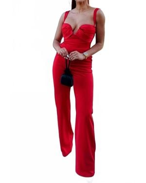 Miss Circle Harrah Jumpsuit - Red