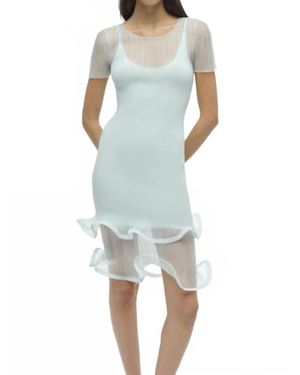 Jonathan Simkhai Jett Sheer Mini Dress - Blue