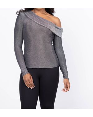 Ramy Brook Carrie Sparkle Off-The-Shoulder Top - Gray