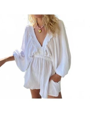 Bucketlist Destin Romper - Blue
