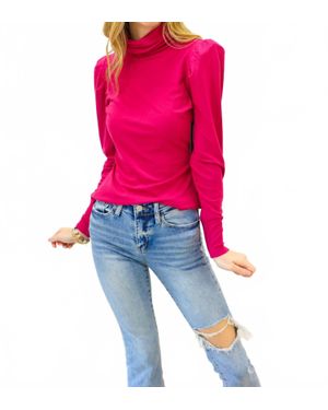 Emily Mccarthy Tessa Turtleneck Long Sleeve Top - Pink