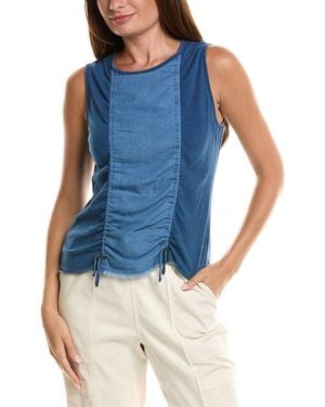 XCVI Cobie Linen-Blend Tank - Blue