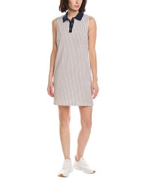 Stella Parker Edie Contrast Collar Polo Shirtdress - White