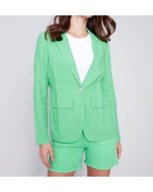 Charlie b Single Button Blazer Jacket - Green