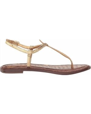 Sam Edelman Gigi Embossed Wide Flats Sandals - Black