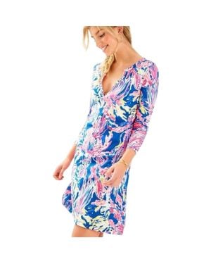 Lilly Pulitzer Banyan 3/4 Sleeve T-Shirt Dress - Blue