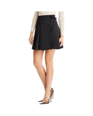 Karl Lagerfeld Pleated Solid Mini Skirt - Black