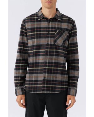 O'neill Sportswear Redmond Plaid Stretch Flannel Shirt - Black