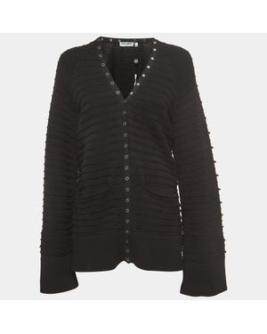 Opening Ceremony Cotton Snap Tape Cardigan - Black