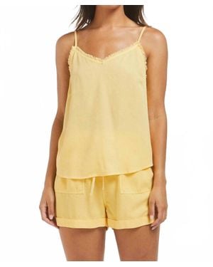 Velvet Heart Victory Tencel Frayed Camisole Top - Yellow