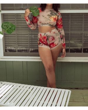 Kilo Brava Mesh Long Sleeve Crop Top - Green