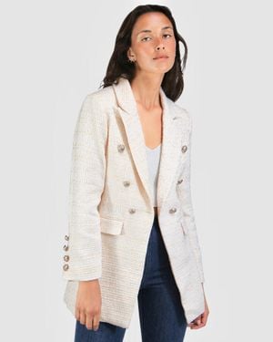 Belle & Bloom Princess Polina Textured Weave Blazer - White