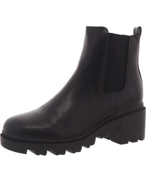 French Connection Faux Leather Lugged Sole Chelsea Boots - Black