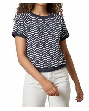 Lilla P Stitch Short Sleeve Sweater - Blue