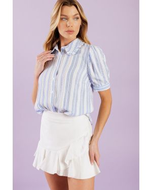 TRUEDAMES Love Letters Woven Top - Purple
