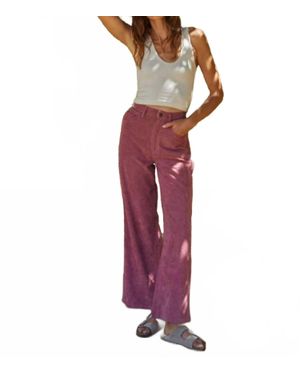 By Together Woven Corduroy High Waisted Straight Fit Pants - Red