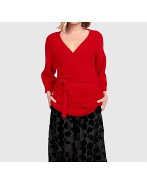 Alembika Alin Wrap Sweater - Red