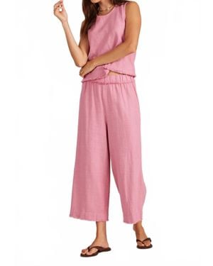 Bobi Cotton Crop Pant - Pink
