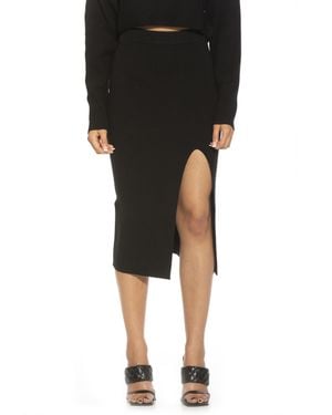 Alexia Admor Ribbed Midi Skirt - Black