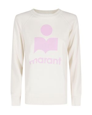 Isabel Marant Ecru Millyny Gz Front Logo Ribbed Cotton-Blend Sweatshirt - Pink