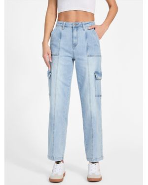 Guess Natalie High-Rise Cargo Jeans - Blue