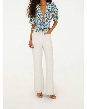 FARM Rio Twill Pants Pocket Fringe Pants - White