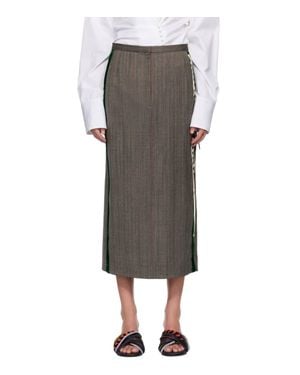 Dries Van Noten Sandora Embroidered Skirt - Gray