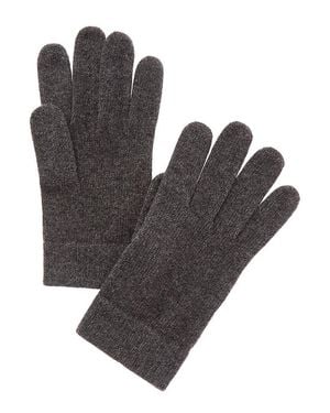 Portolano Plain Jersey Cashmere Tech Gloves - Black