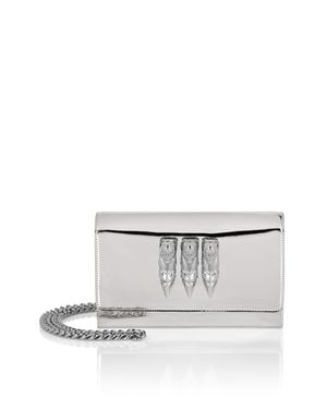 Philipp Plein Mirror Leather Clutch - White