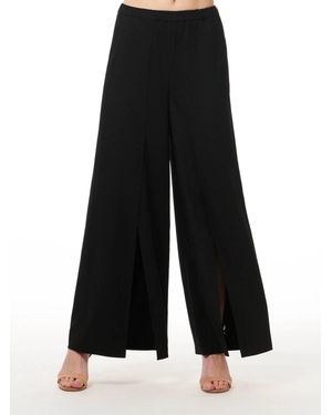 EMILY SHALANT Split Leg Sparkle Pants - Black