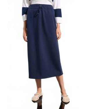 Joseph Ribkoff Pull-On Skirt With Drawstring Waist - Blue