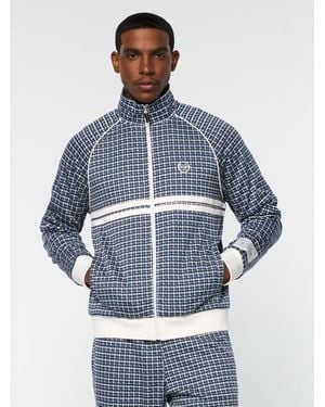 Sergio Tacchini Dallas Houndstooth Track Jacket - Blue