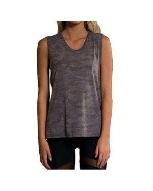Onzie Twist Back Tank Top - Gray