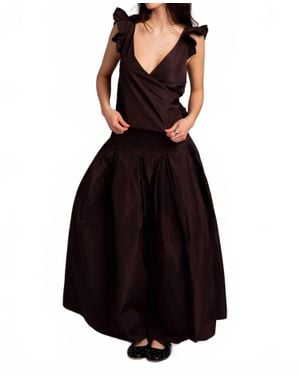 Susanne Bommer Ruffle Taffeta Tank Top - Black