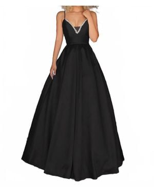 Clarisse V-Neck Fit And Flare Maxi Dress - Black