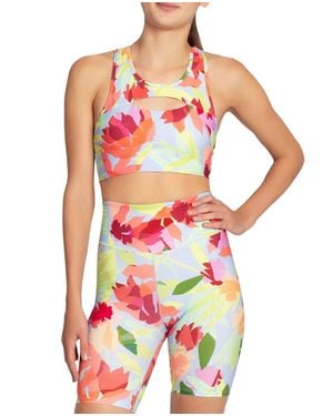 Nicole Miller Cut Out Racerback Sports Bra - White