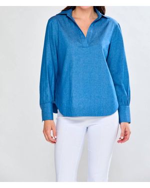 Sara Campbell Jacqueline V-Neck Top - Blue